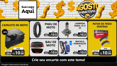 Modelo de TV para TV Horizontal com o tema Agosto imbatível para Moto peças