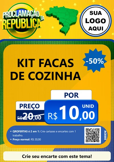 Modelo de Cartaz para Cartaz A4 Vertical com o tema Proclamação da República para Utilidades Domésticas