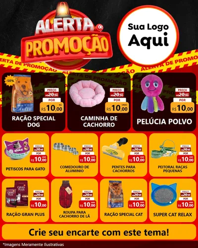 Modelo de Rede Social para Feed Instagram com o tema Alerta de Promoção para Pet Shop