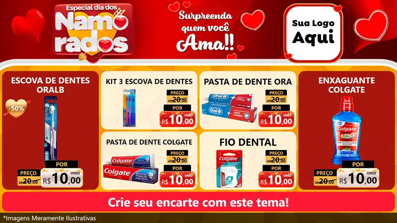 Modelo de TV para TV Horizontal com o tema Especial Dia dos Namorados para Higiene Pessoal