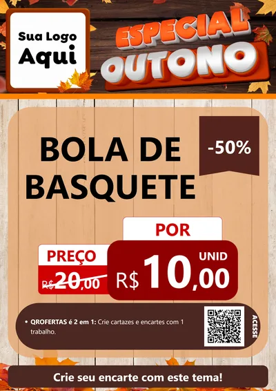 Modelo de Cartaz para Cartaz A4 Vertical com o tema Especial Outono para Artigos Esportivos
