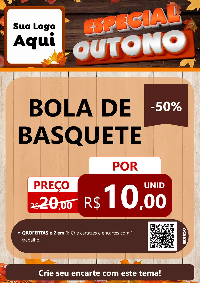 Modelo de Cartaz para Cartaz A4 Vertical com o tema Especial Outono para Artigos Esportivos