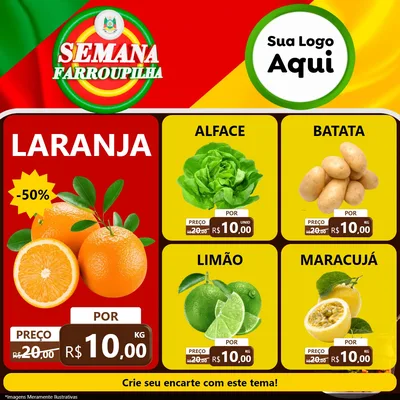 Modelo de Rede Social para Feed Facebook com o tema Semana Farroupilha para Hortifrúti