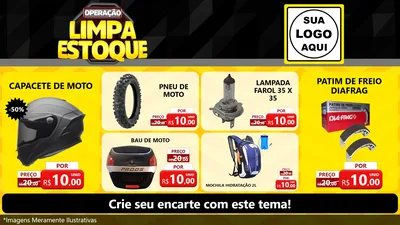 Modelo de TV para TV Horizontal com o tema Operação Limpa Estoque para Moto peças