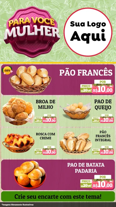 Modelo de TV para TV Vertical com o tema Para Você Mulher para Padaria