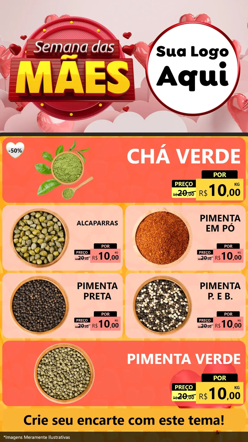 Modelo de TV para TV Vertical com o tema Semana das Mães para Produtos Naturais