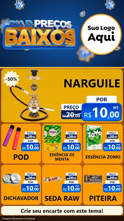 Modelo de Rede Social para Stories com o tema Dia D Preço Baixo para Tabacaria