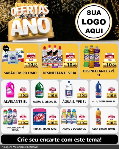 Modelo de Rede Social para Feed Instagram com o tema Ofertas de Fim de Ano para Produtos de Limpeza
