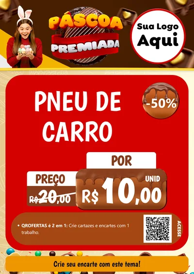 Modelo de Cartaz para Cartaz A4 Vertical com o tema Páscoa Premiada para Auto peças