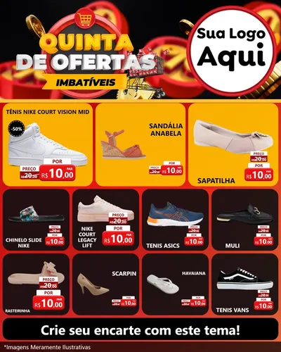 Modelo de Rede Social para Feed Instagram com o tema Quinta de Ofertas Imbatíveis para Calçados