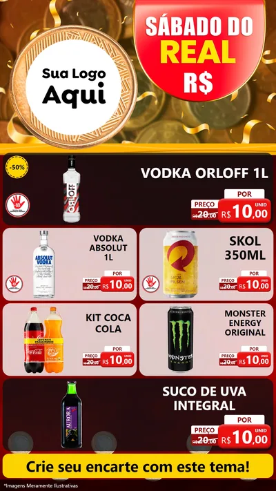 Modelo de TV para TV Vertical com o tema Sábado do Real para Distribuidora de bebidas