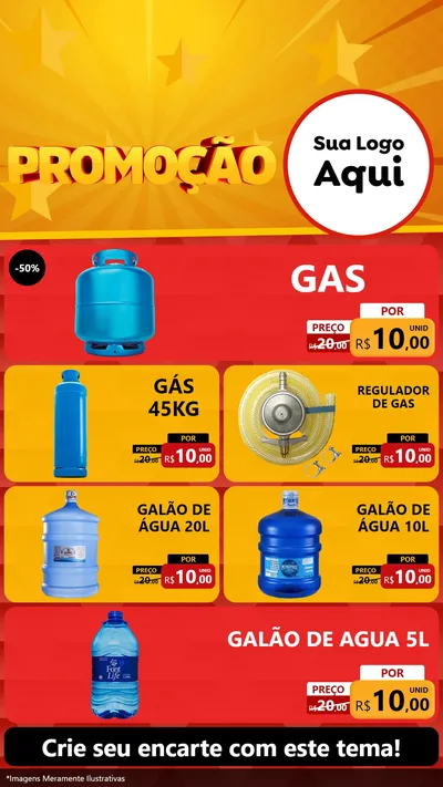 Modelo de TV para TV Vertical com o tema Promoção para Água e gás