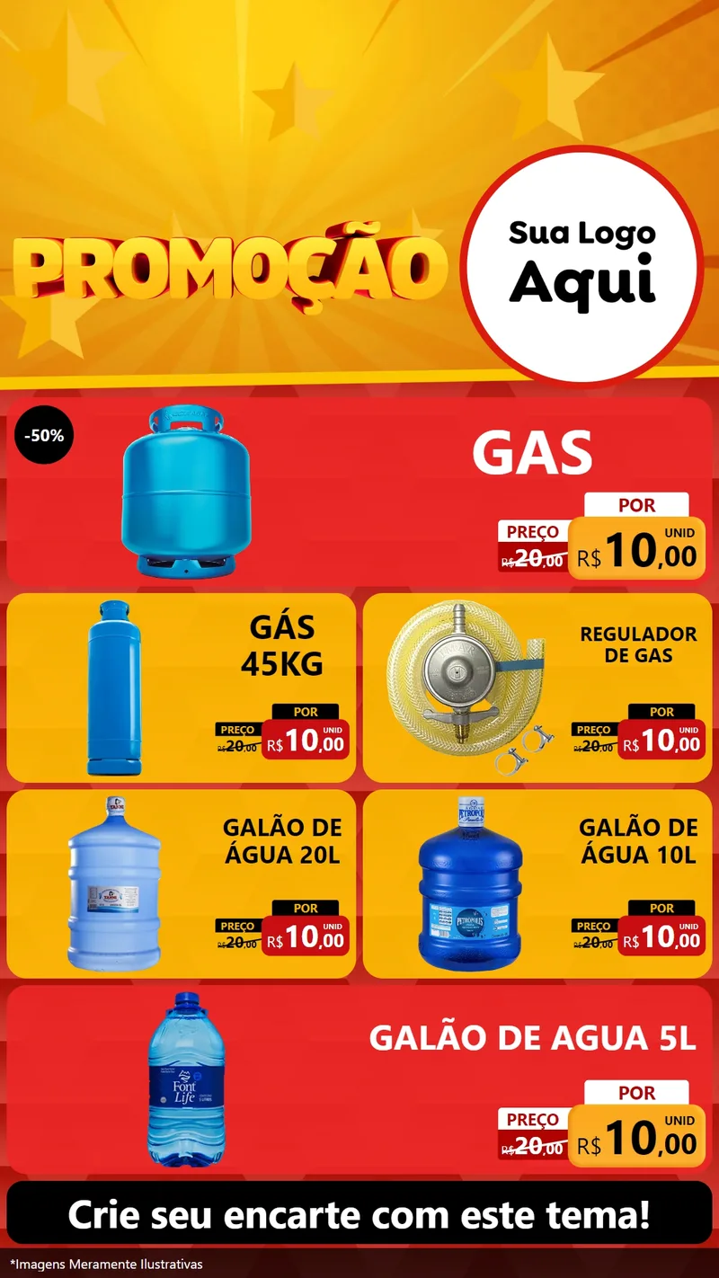 Modelo de TV para TV Vertical com o tema Promoção para Água e gás