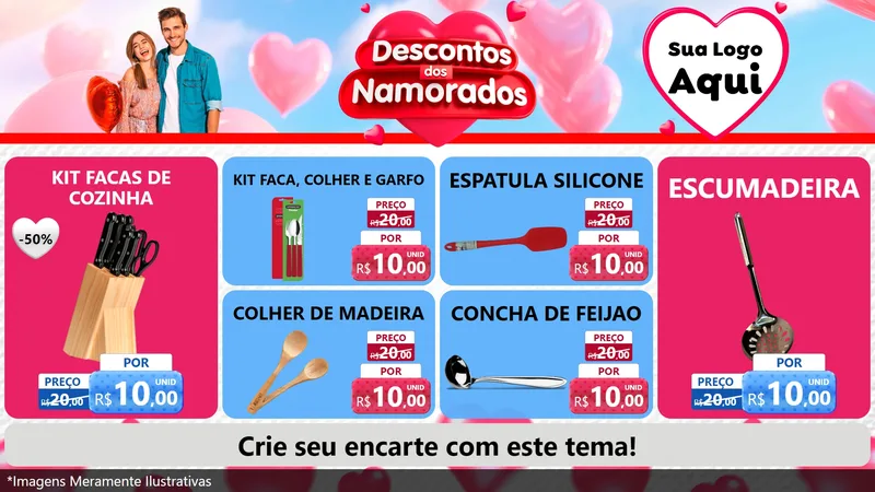 Modelo de TV para TV Horizontal com o tema Descontos dos Namorados para Utilidades Domésticas