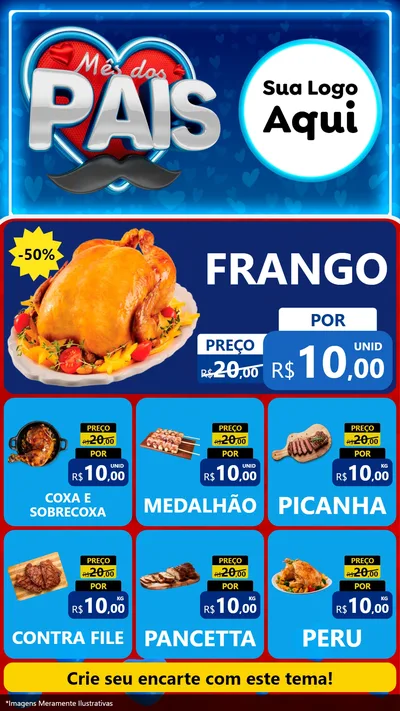 Modelo de Rede Social para Stories com o tema Mês Dos Pais para Assados