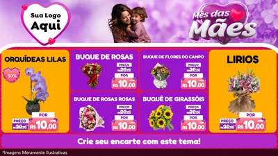 Modelo de TV para TV Horizontal com o tema Mês das Mães para Floricultura e jardim