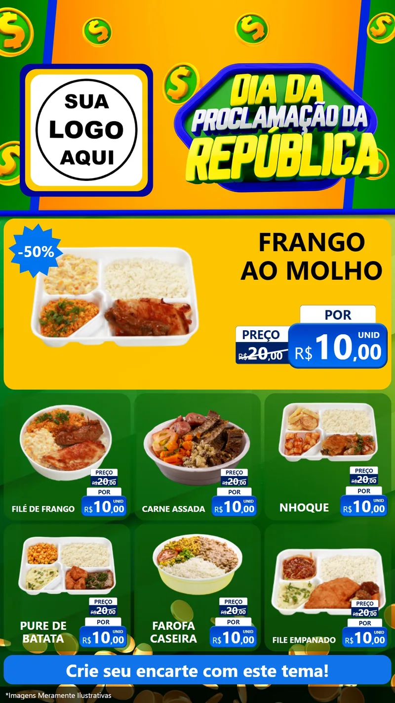 Modelo de Rede Social para Stories com o tema Dia Da Proclamação da República para Restaurante