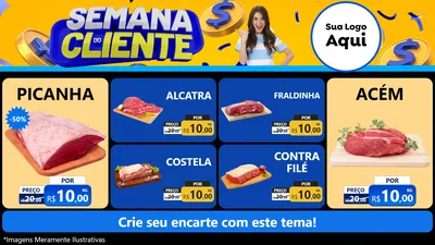 Modelo de TV para TV Horizontal com o tema Semana do Cliente para Açougue
