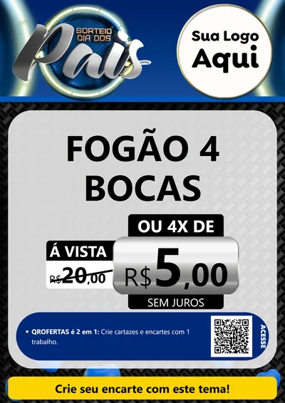 Modelo de Cartaz para Cartaz A4 Vertical com o tema Sorteio Dia Dos Pais para Móveis e Eletro
