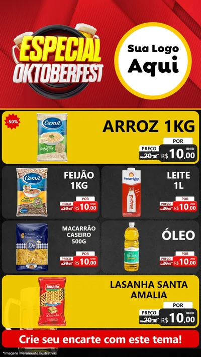 Modelo de TV para TV Vertical com o tema Especial Oktoberfest para Supermercado