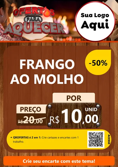Modelo de Cartaz para Cartaz A4 Vertical com o tema Ofertas Para Aquecer para Restaurante