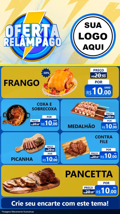 Modelo de TV para TV Vertical com o tema Oferta Relâmpago para Assados