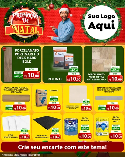 Modelo de Rede Social para Feed Instagram com o tema Promoção de Natal para Pisos e revestimentos