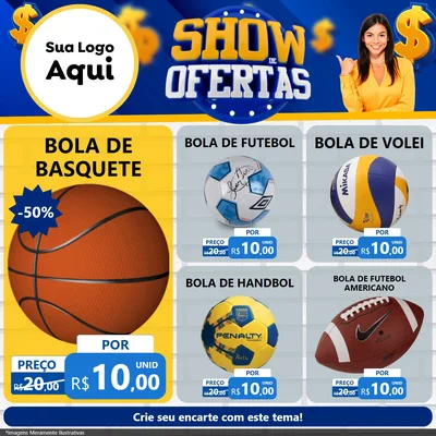 Modelo de Rede Social para Feed Facebook com o tema Show de Ofertas para Artigos Esportivos