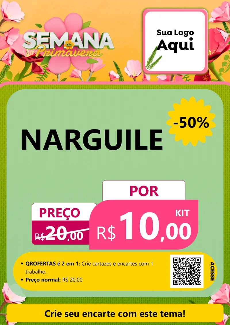 Modelo de Cartaz para Cartaz A4 Vertical com o tema Semana da Primavera para Tabacaria