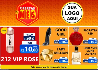 Modelo de Encarte para Encarte A4 Horizontal com o tema Ofertas do Mês para Perfumes