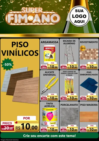 Modelo de Encarte para Encarte A4 Vertical com o tema Super Fim de Ano para Material para Construção