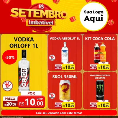 Modelo de Rede Social para Feed Facebook com o tema Setembro Imbatível para Distribuidora de bebidas