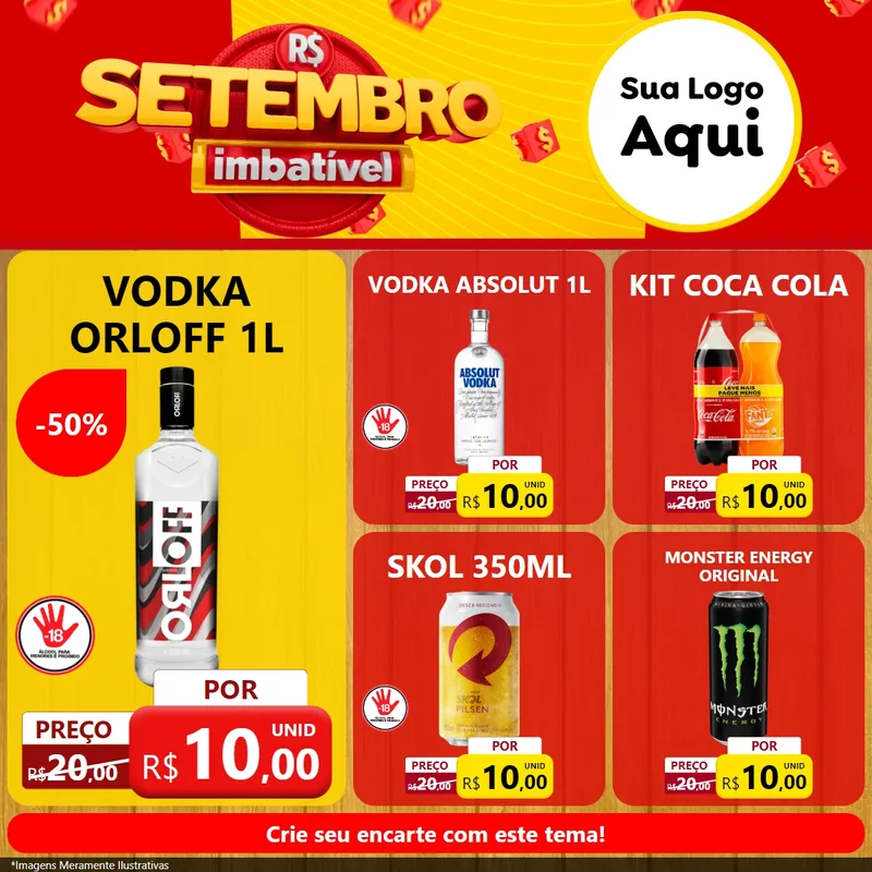 Modelo de Rede Social para Feed Facebook com o tema Setembro Imbatível para Distribuidora de bebidas