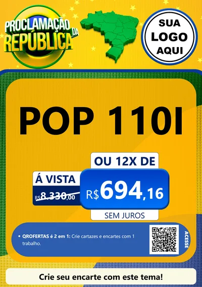 Modelo de Cartaz para Cartaz A4 Vertical com o tema Proclamação da República para Concessionaria de Motos
