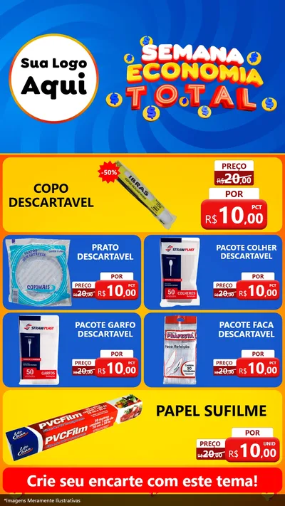Modelo de TV para TV Vertical com o tema Semana Economia Total para Embalagens