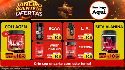 Modelo de TV para TV Horizontal com o tema Janeiro Quente de Ofertas para Suplementos alimentares