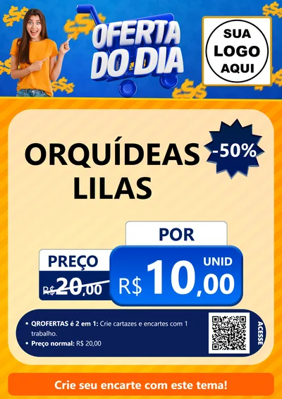 Modelo de Cartaz para Cartaz A4 Vertical com o tema Oferta do Dia para Floricultura e jardim