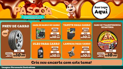 Modelo de TV para TV Horizontal com o tema Páscoa Fantástica para Auto peças