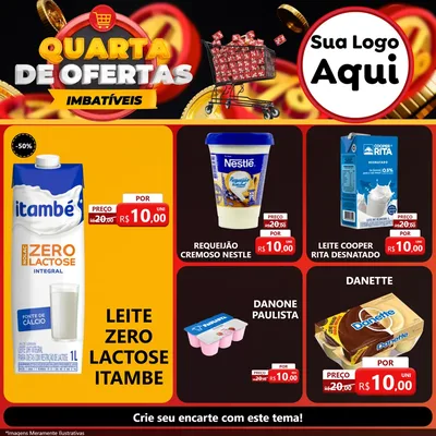 Modelo de Rede Social para Feed Facebook com o tema Quarta de Ofertas Imbatíveis para Frios e Laticínios