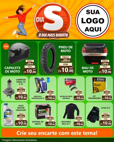Modelo de Rede Social para Feed Instagram com o tema Dia S - O Dia Mais Barato para Moto peças