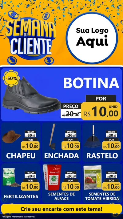 Modelo de Rede Social para Stories com o tema Semana do Cliente para Agropecuária