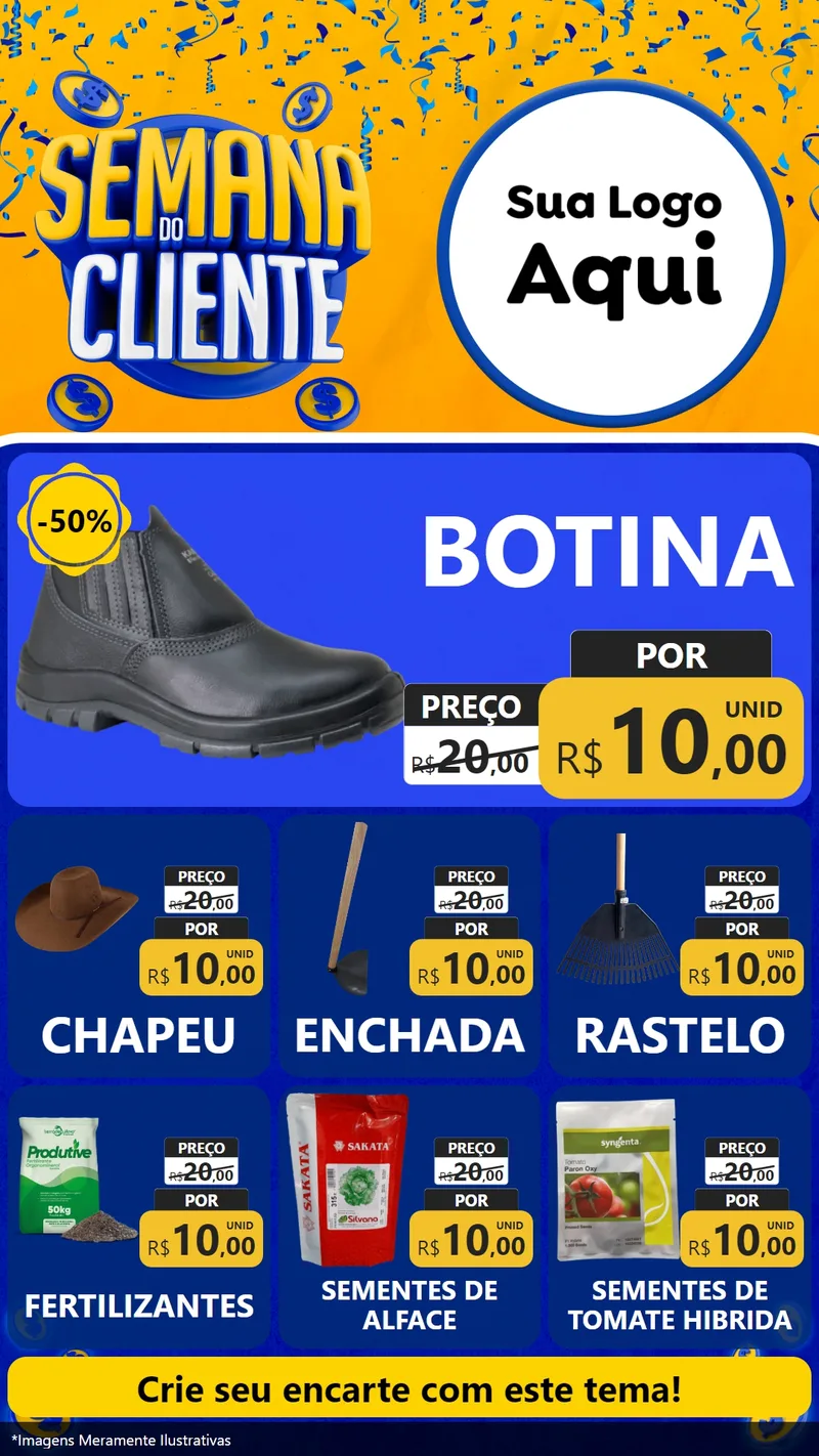 Modelo de Rede Social para Stories com o tema Semana do Cliente para Agropecuária