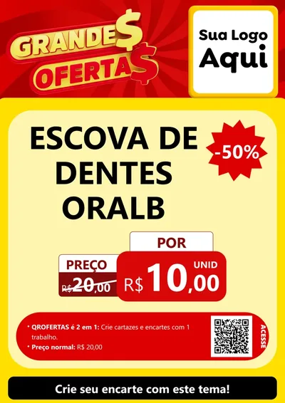 Modelo de Cartaz para Cartaz A4 Vertical com o tema Grandes Ofertas para Higiene Pessoal