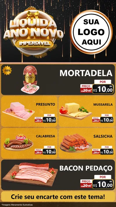 Modelo de TV para TV Vertical com o tema Liquida Ano Novo Imperdível para Frios e Laticínios