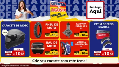 Modelo de TV para TV Horizontal com o tema Ofertas de Agosto - Preços Incríveis para Moto peças
