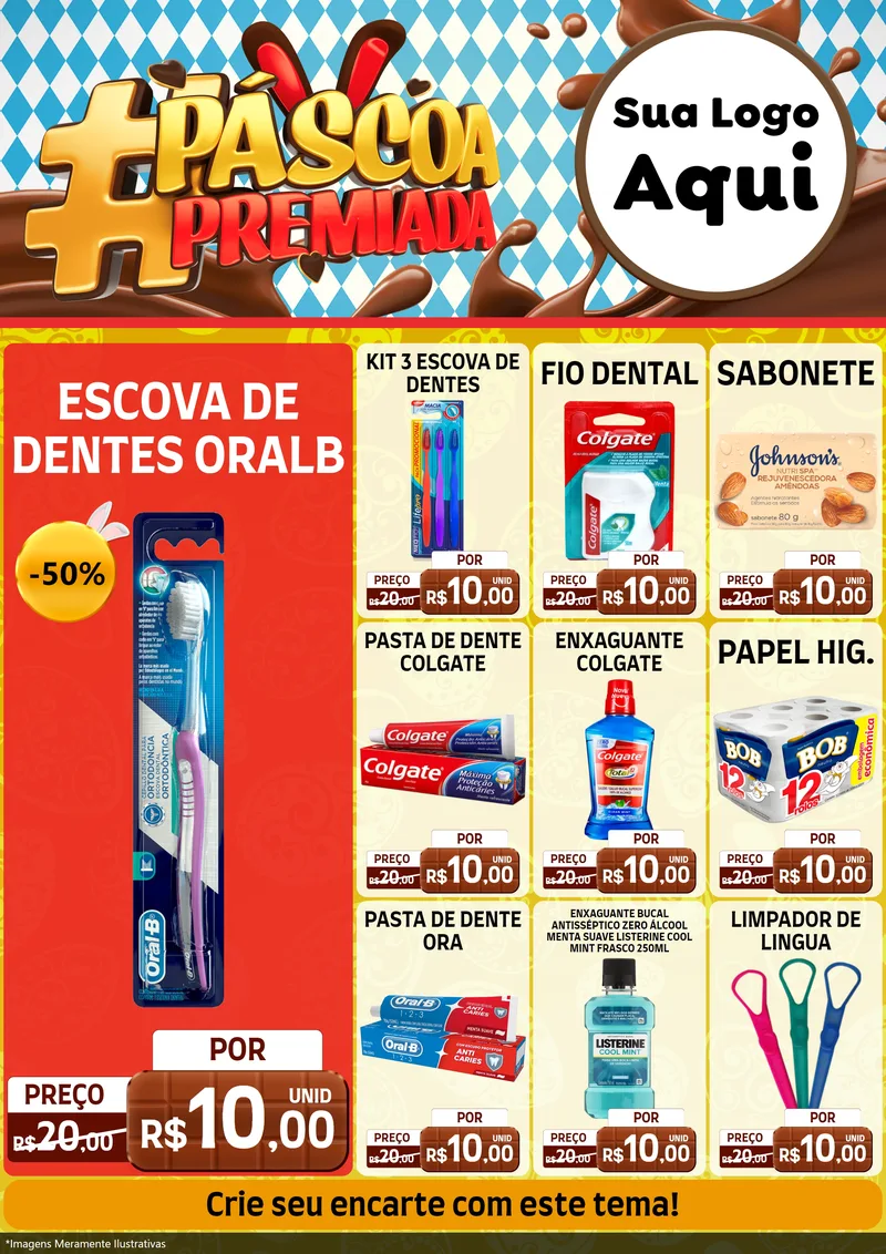 Modelo de Encarte para Encarte A4 Vertical com o tema Páscoa Premiada para Higiene Pessoal