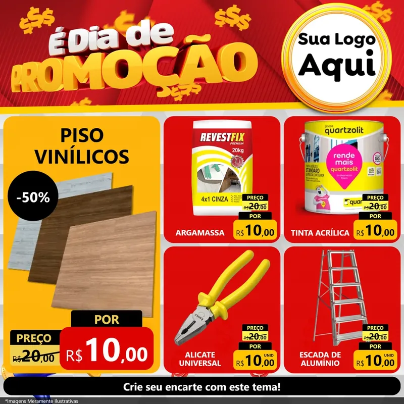 Modelo de Rede Social para Feed Facebook com o tema É Dia De Promoção para Material para Construção