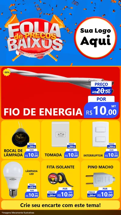 Modelo de Rede Social para Stories com o tema Folia de Preços Baixos para Materiais Elétricos