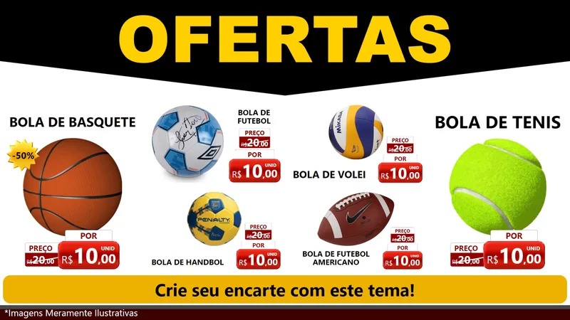 Modelo de TV para TV Horizontal com o tema Ofertas Preto e Vermelho Cartaz para Artigos Esportivos