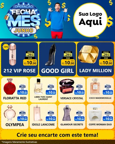 Modelo de Rede Social para Feed Instagram com o tema Operação Fecha Mês, Junho para Perfumes
